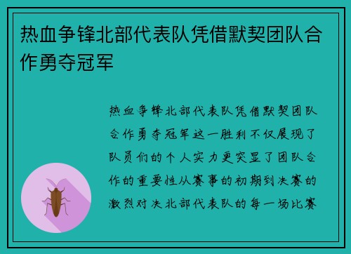 热血争锋北部代表队凭借默契团队合作勇夺冠军
